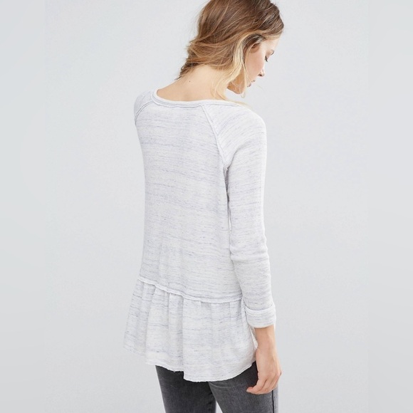 We the Free People Waffle Thermal Snap Coastline Peplum Blouse Small - Picture 2 of 7